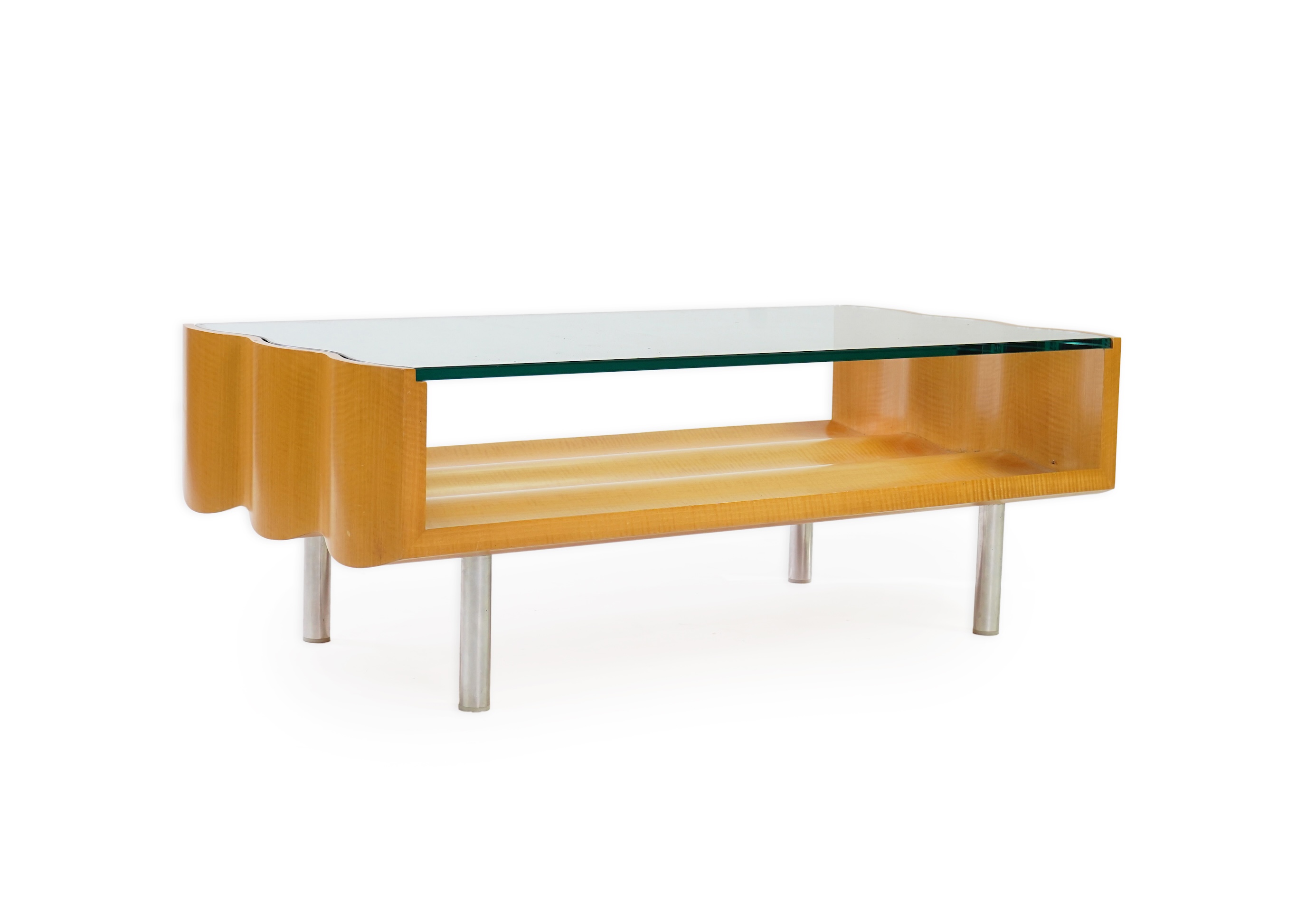 A satin birch Mid-century coffee table